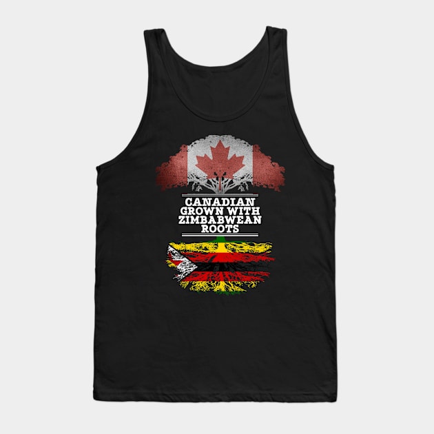 Canadian Grown With Zimbabwean Roots - Gift for Zimbabwean With Roots From Zimbabwe Tank Top by Country Flags